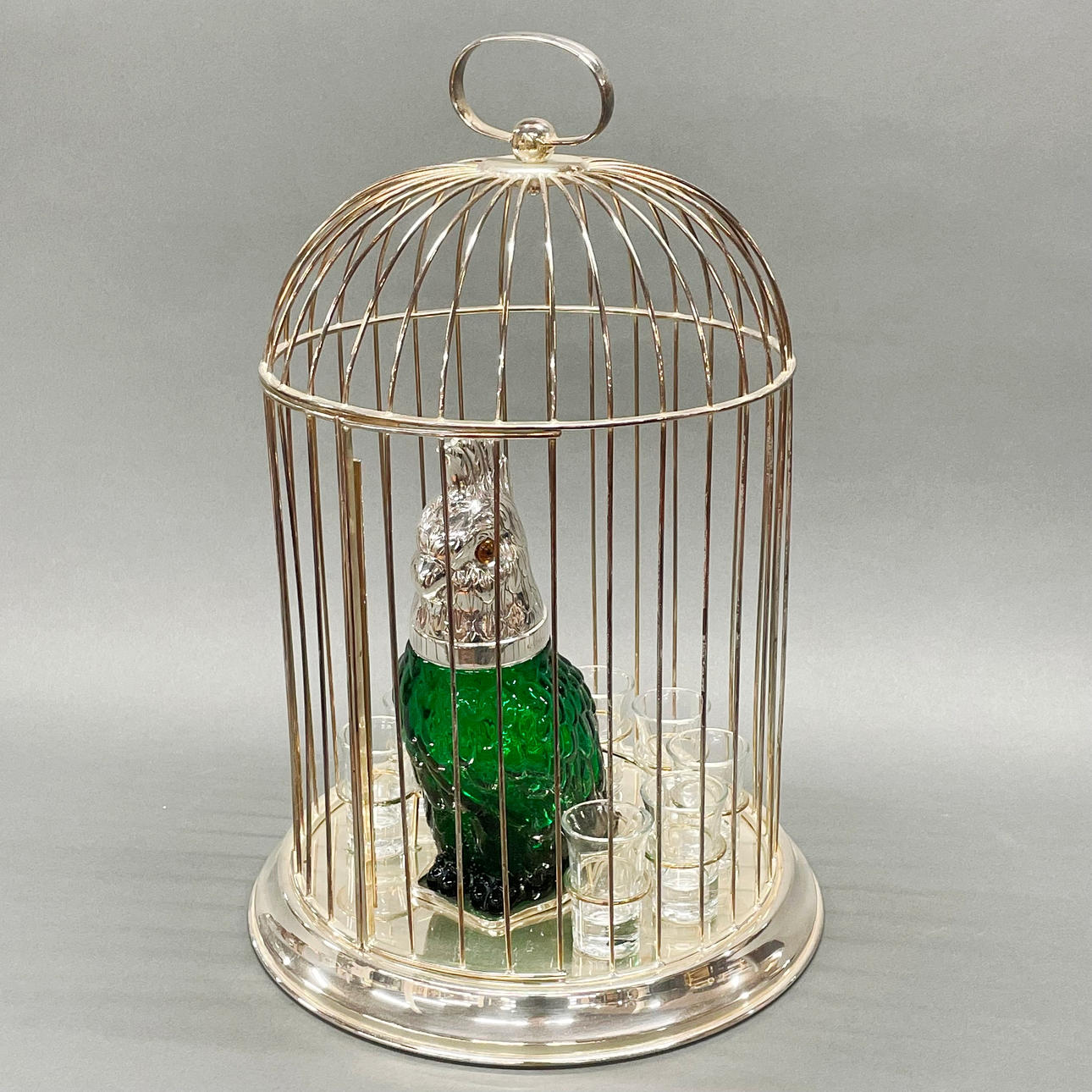 SILVER PLATE DECANTER.