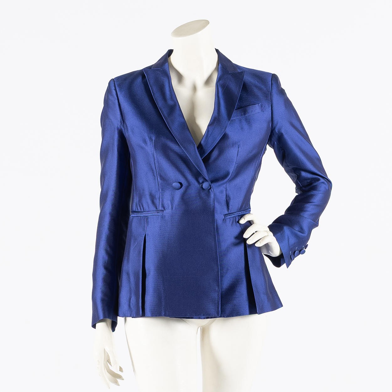 DUNDUP, Blazer i kornblomstblå silke, str. IT44 (EU 40).