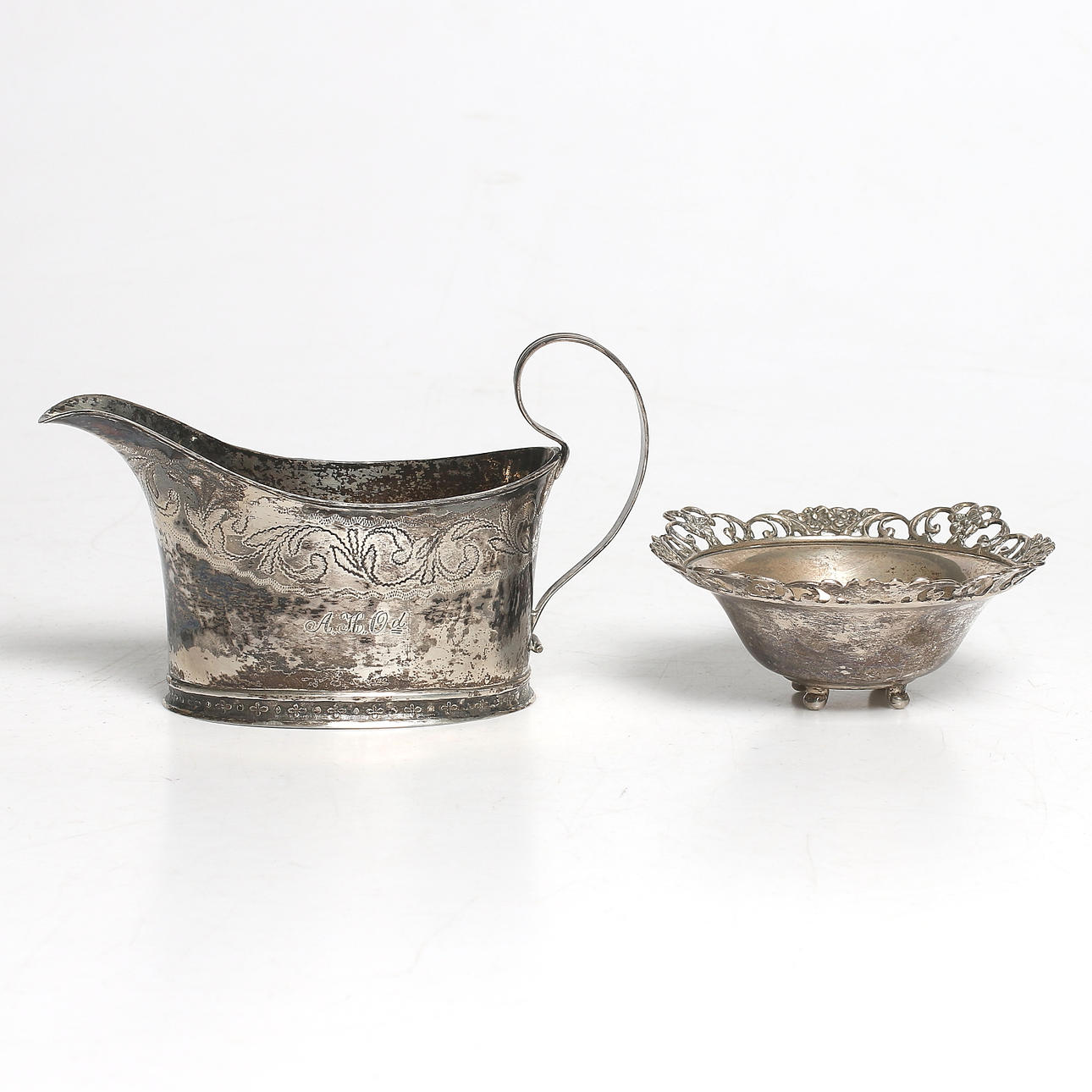 GRÄDDSNIPA och SOCKERSKÅL, 2 delar, silver, bl.a. Elias Petter Modin, Sundsvall, 1813.