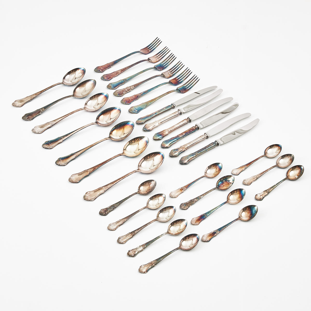 A silver silverware set, 31 dlr, model “Eva”, later part of the 20th century.