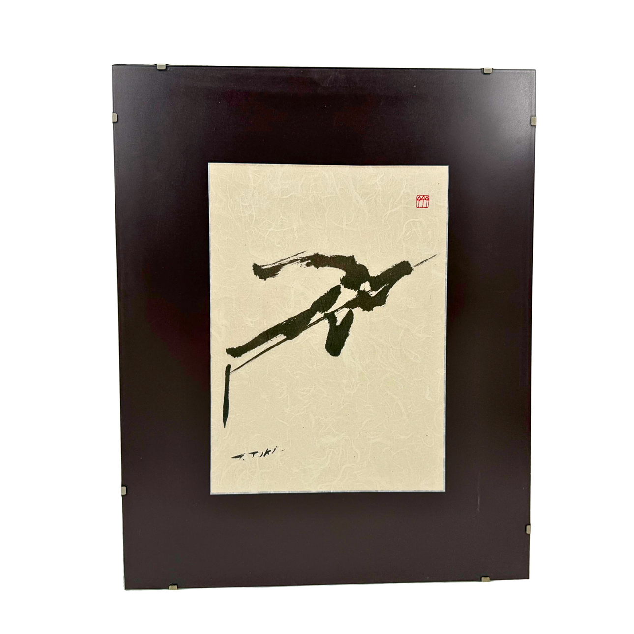 TUKI. JAPANESE CALLIGRAPHY SIGNED AND MARKED.