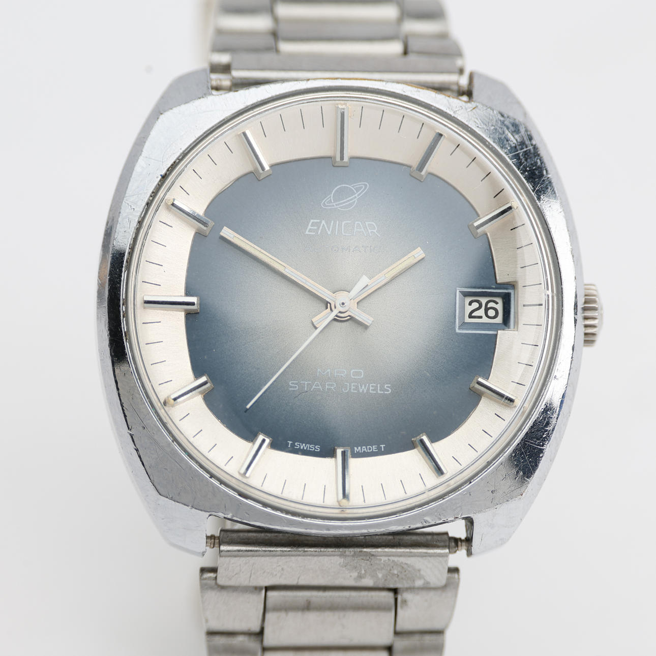 ENICAR, a steel automatic wristwatch, 1970s.