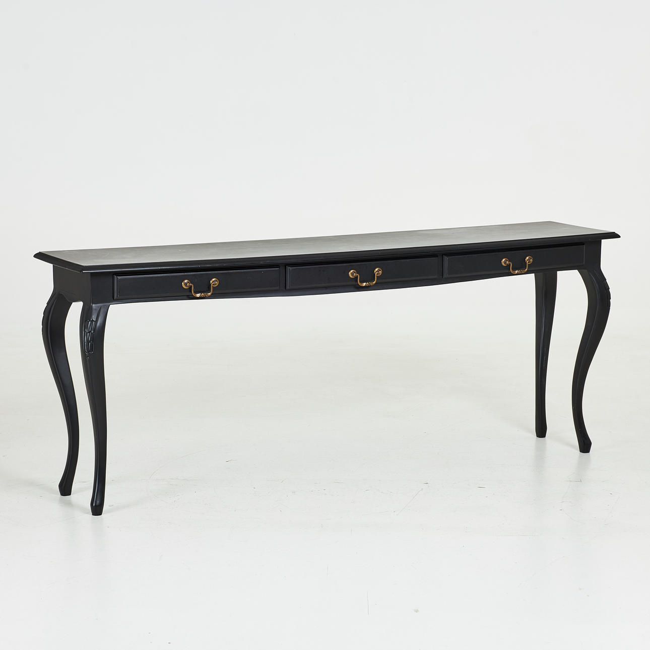 SIDEBOARD, Rococo style, 3 drawers, black painted, 1900/2000s.