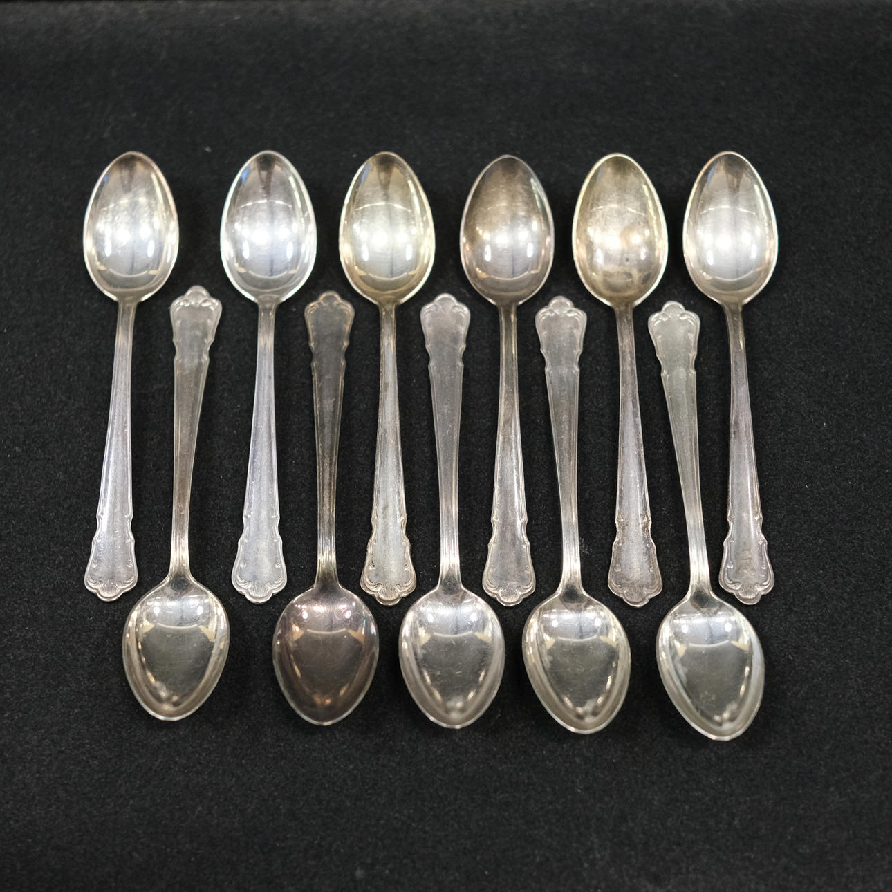 KAFFESKEDAR, "INGRID", SILVER, 11 STYCKEN.