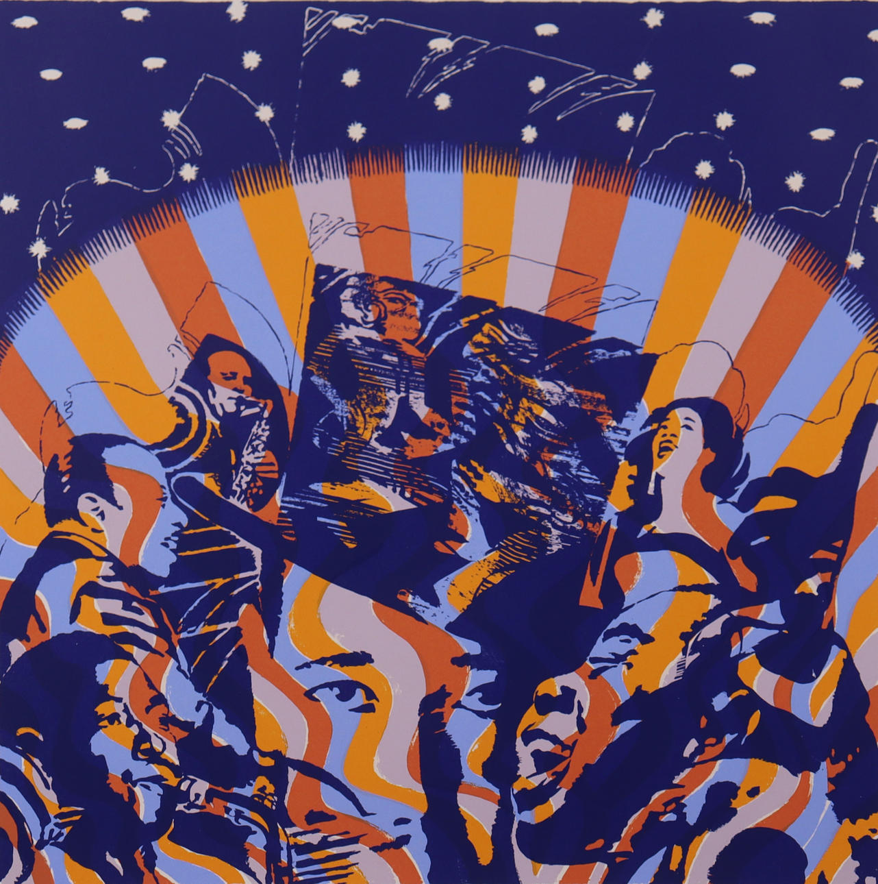 KNUT GRANE. lithography, “Cavalcade”.