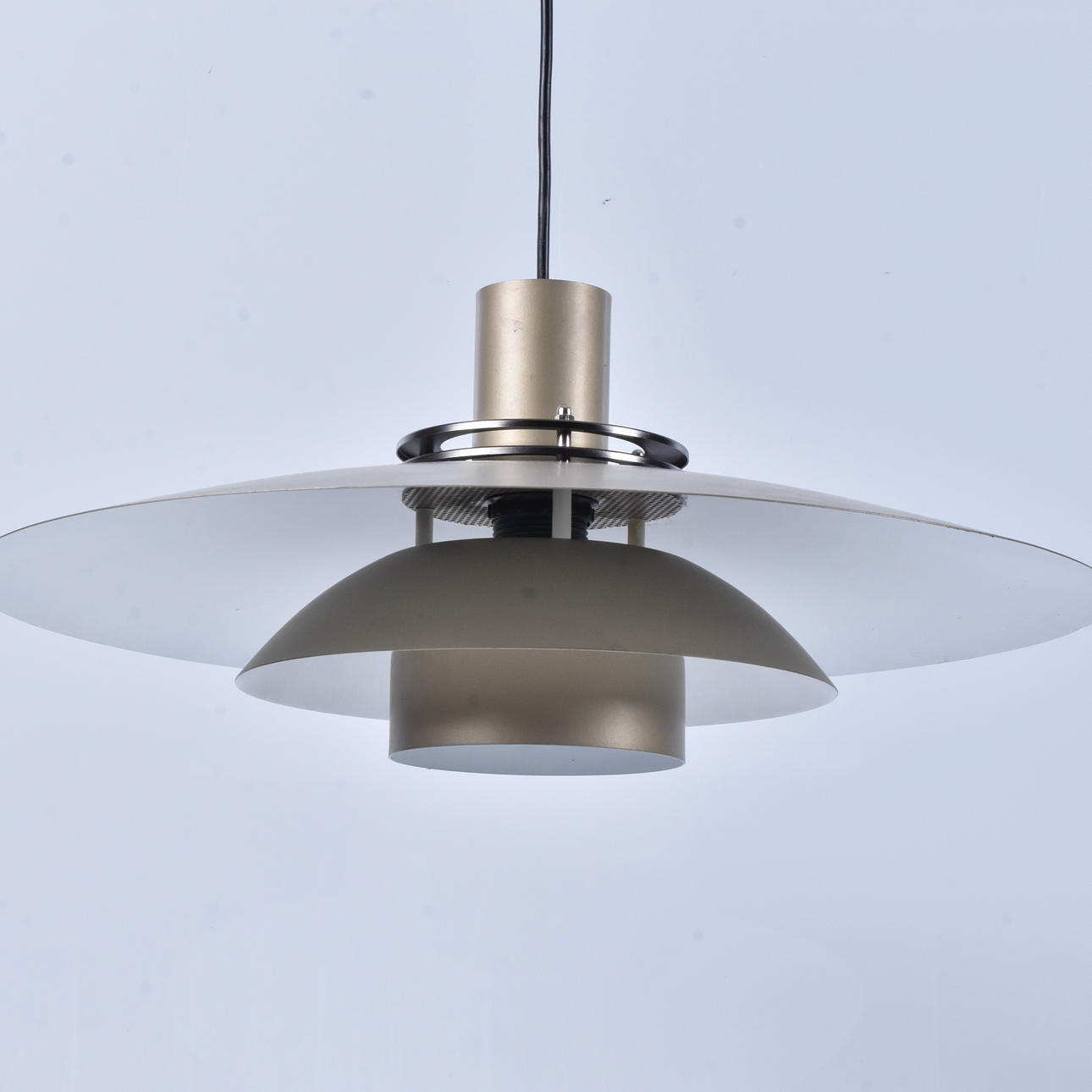 CEILING LAMP. Metal, gold/white, Leto, Denmark.