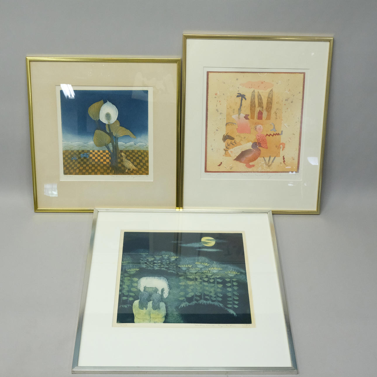 HELMTRUD NYSTRÖM. THREE COLOR ETCHINGS.