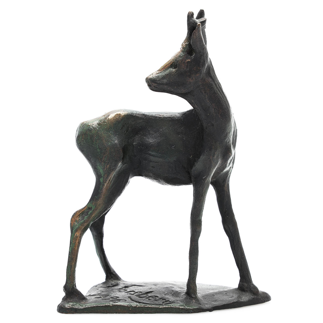 TORBJÖRN FORSBERG. Sculpture, bronze, deer, signed and dated 1996.
