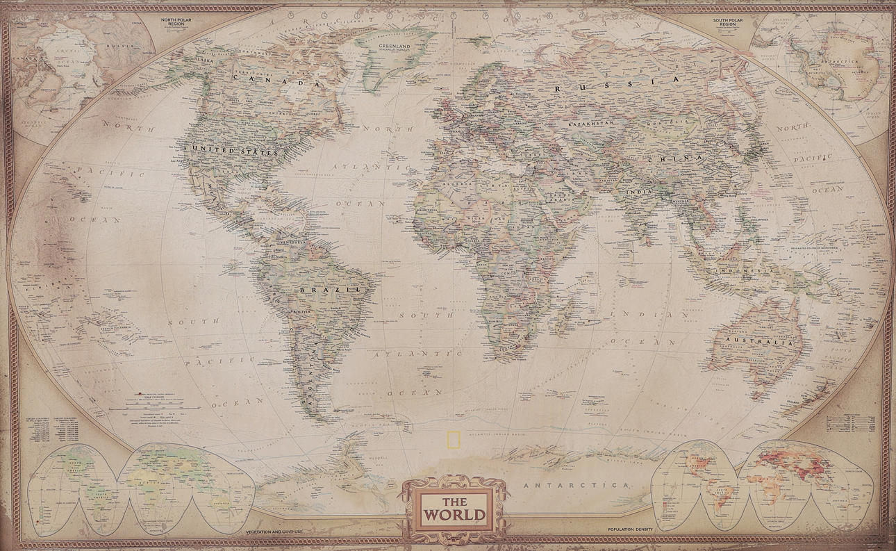 WORLD MAP, print, contemporary.