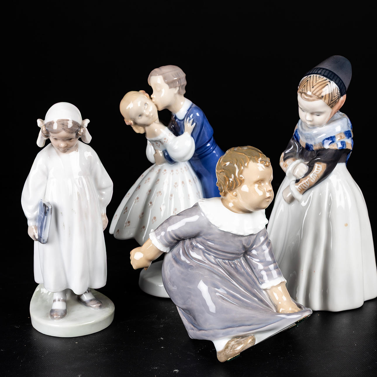 FIGURINER, 4 delar, porslin, Bing & Gröndal, Danmark.