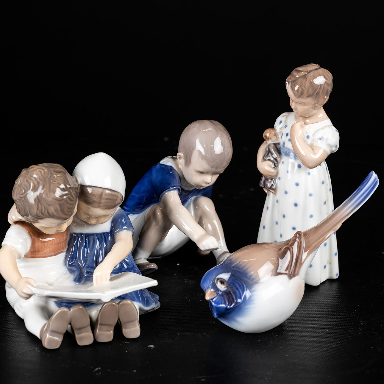 FIGURINER, 4 delar, porslin, Bing & Gröndal, Danmark.