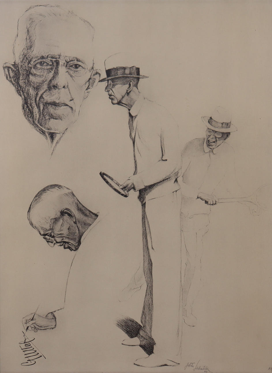 JOHN “JOTTE” SÖDERSTRÖM (1889-1982), lithograph, depicting Gustav V.