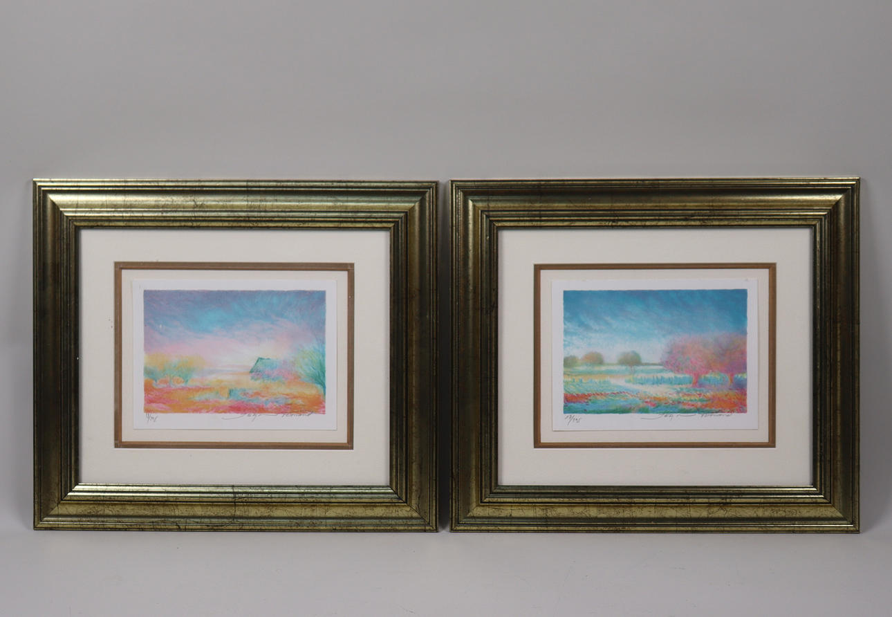 JEAN FERNAND, lithographs, landscape, 2pcs.