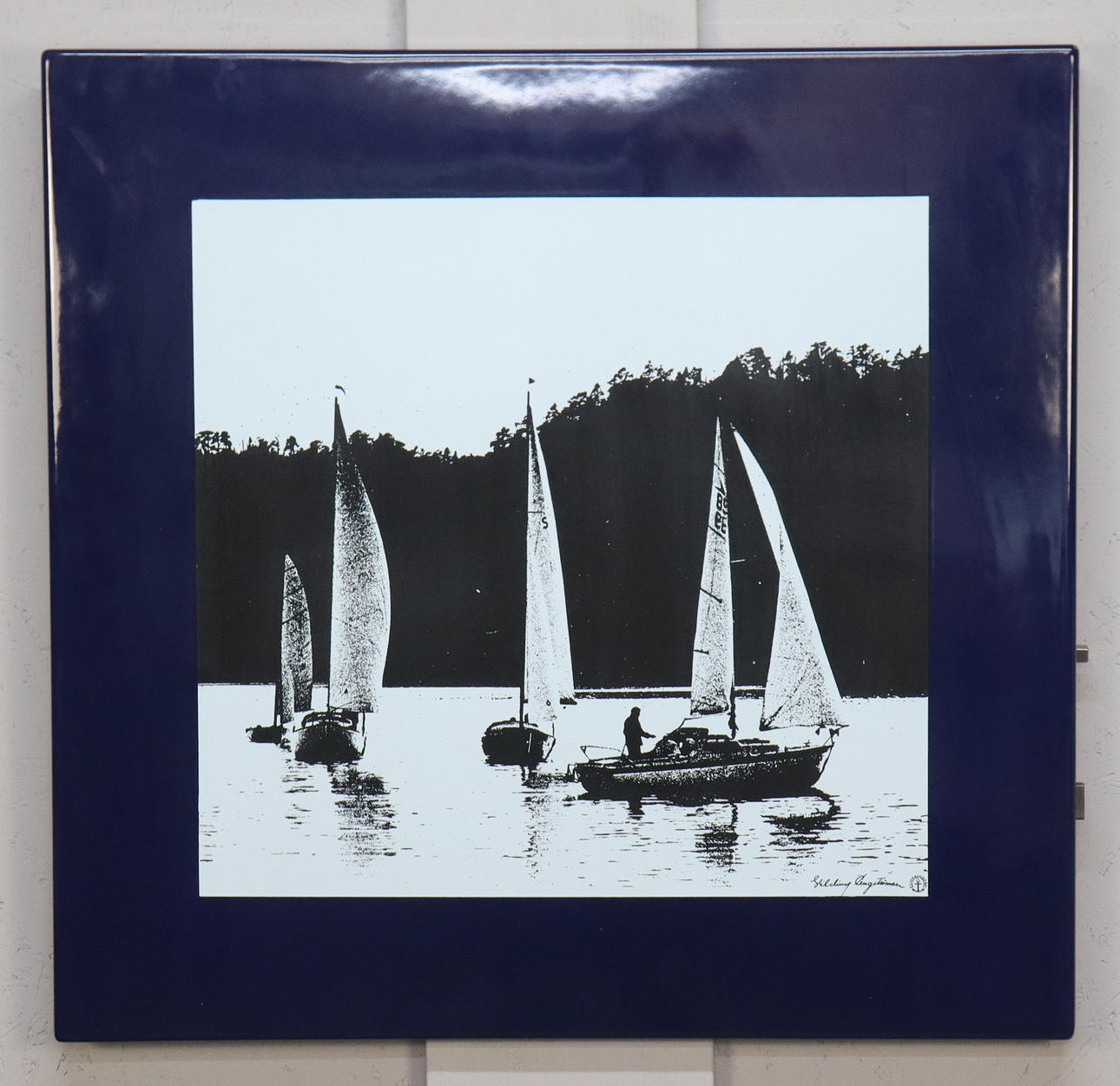 HILDING ENGSTRÖMER, Gustavsberg, Gemälde auf emailliertem Blech.