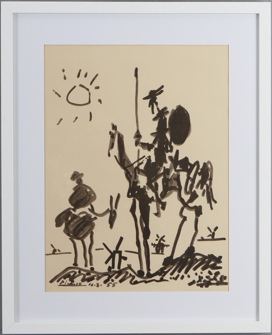 PABLO PICASSO. Efter, Don Quijote, grafiskt blad, signerat och daterat i trycket.