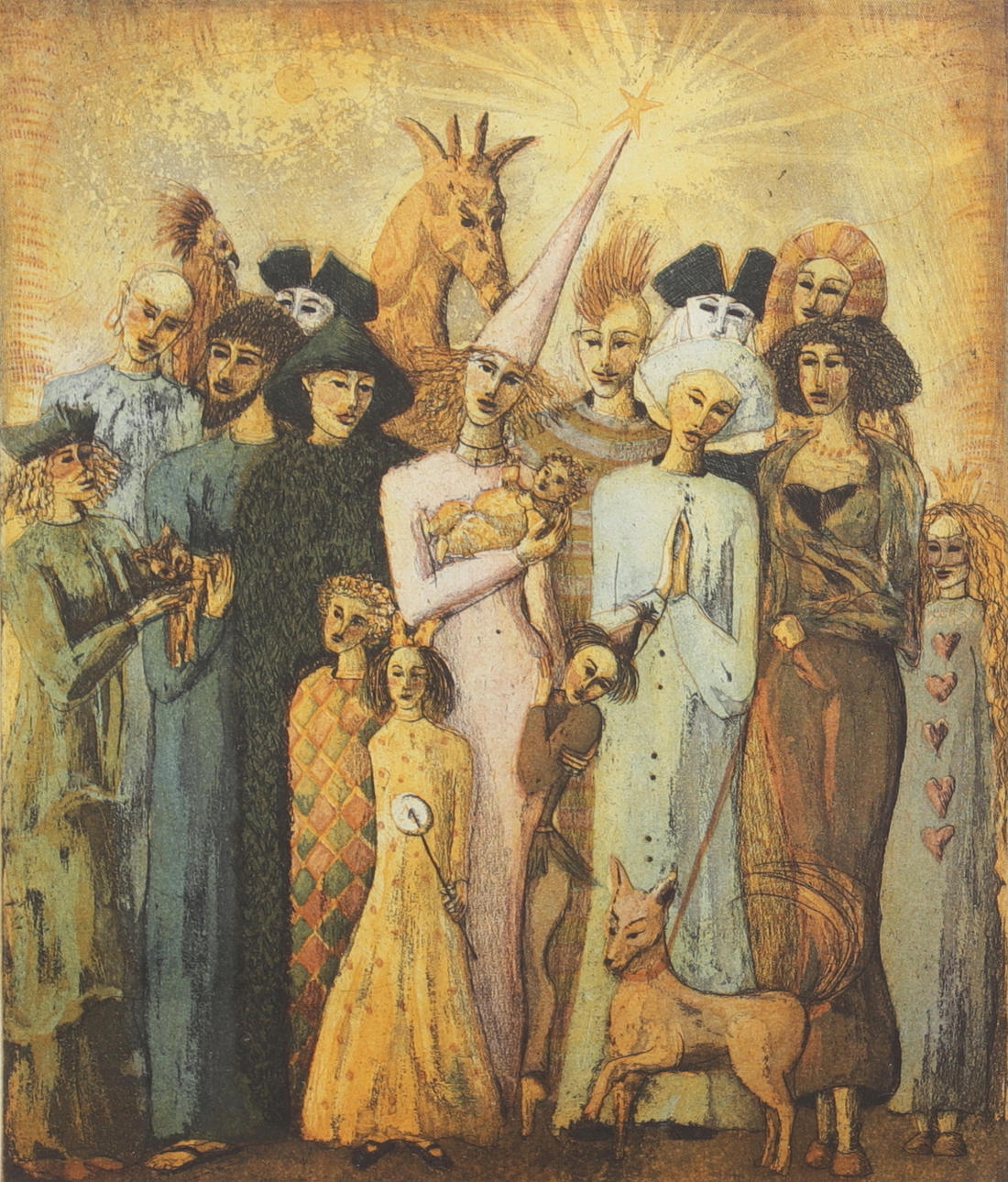 IRENE JARZ. “We and them”, etching, signed and numbered.