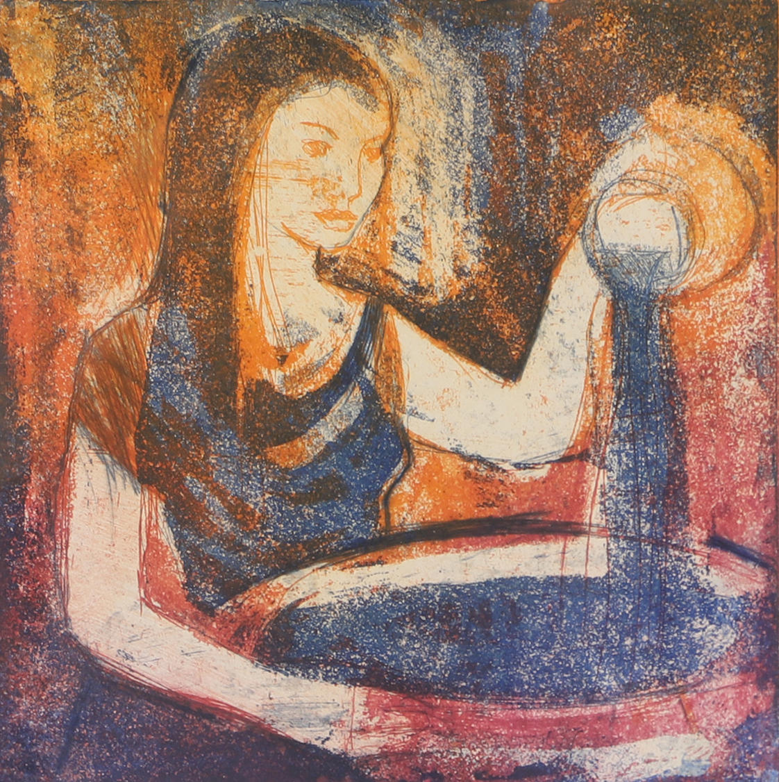 KATARINA HÅRD. “Panta Rei”, etching, signed 2011.