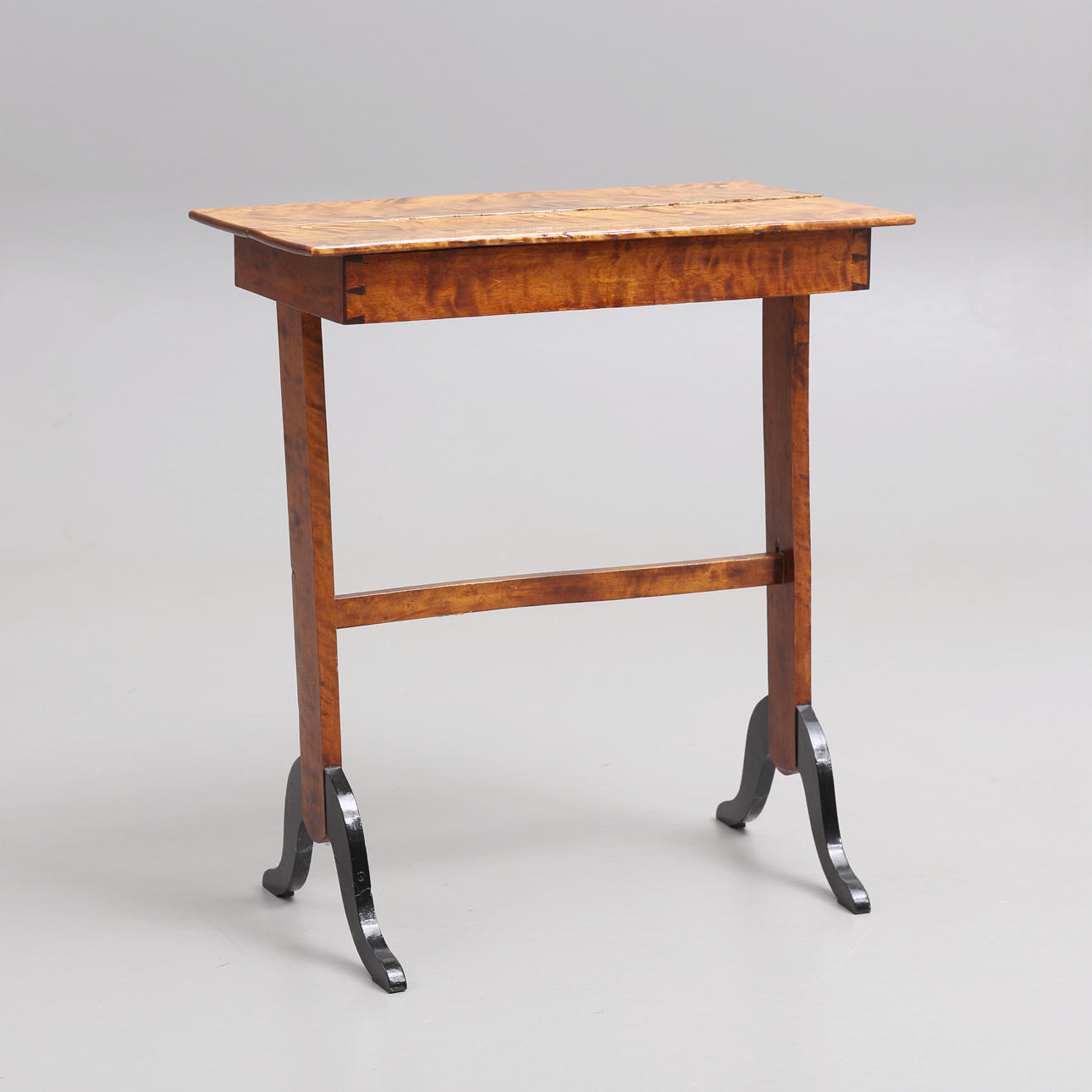 A Karl Johan birch table, 19th century.