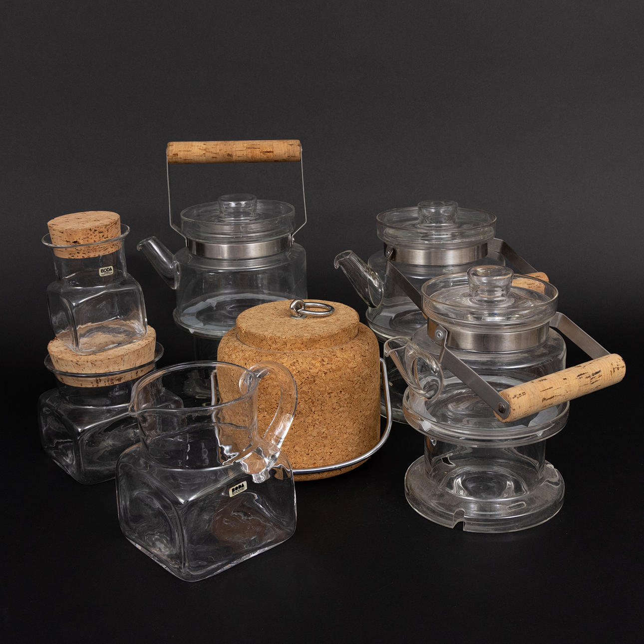 SIGNE PERSSON-MELIN. Tableware parts, 10 pcs, glass and cork. Glass ...