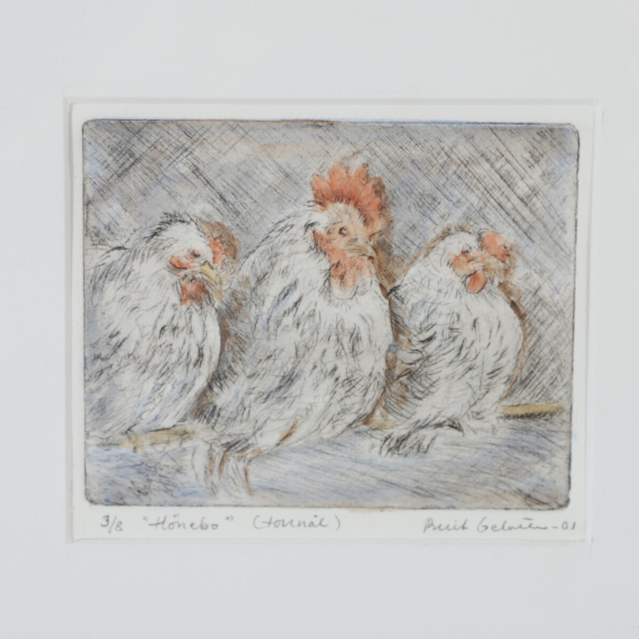OIDENTIFIERAD KONSTNÄR. “Hönebo”, dry needle, indistinctly signed -01.