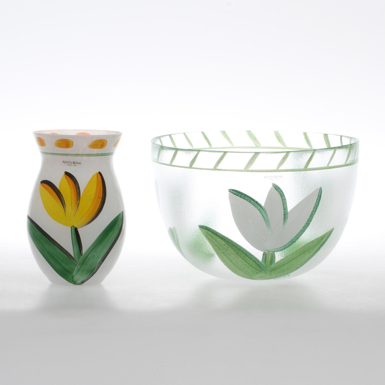 VAS samt SKÅL, glas, Ulrica Hydman Vallien, Kosta Boda.