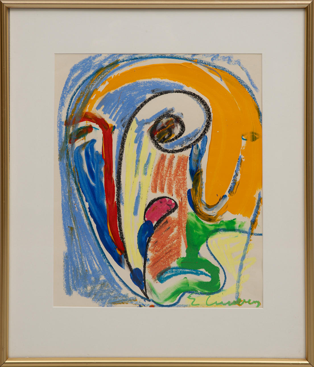 ERLAND CULLBERG. Mixed media on paper, signed.