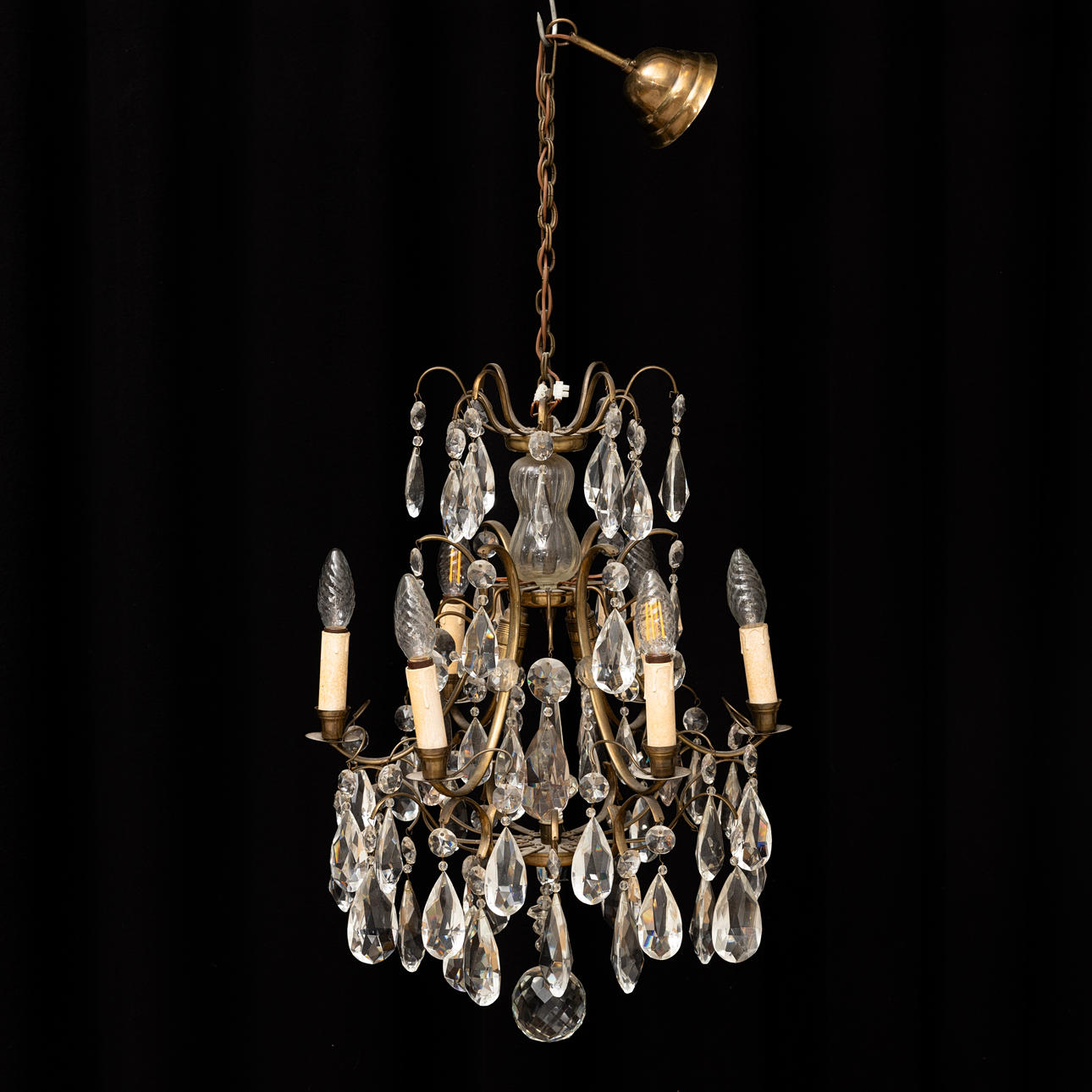A mid-20th century Rococo chandelier. Height approx. 63 cm.