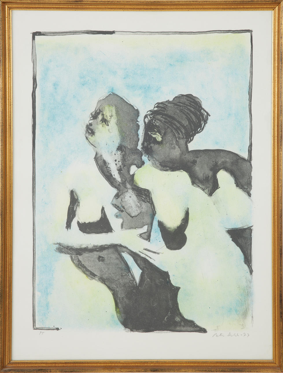 PETER DAHL. “Two women”, lithograph in colour, signed and dated Peter ...