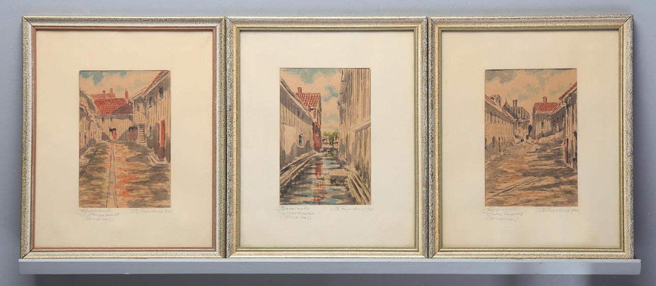 CALL FOGELBERG. 4 watercolour paintings, signed, dated 1948.