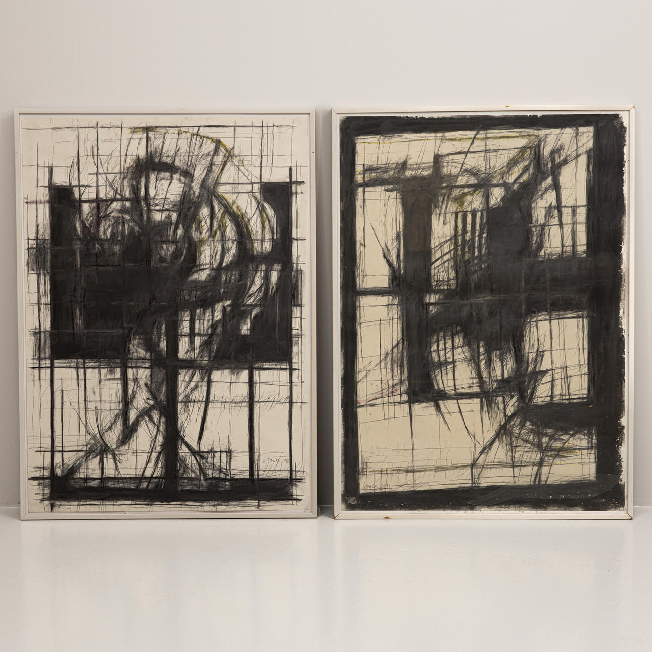 GUNNAR FALK (1955-). Two drawings, signed and dated, 1991 and 1992 respectively.