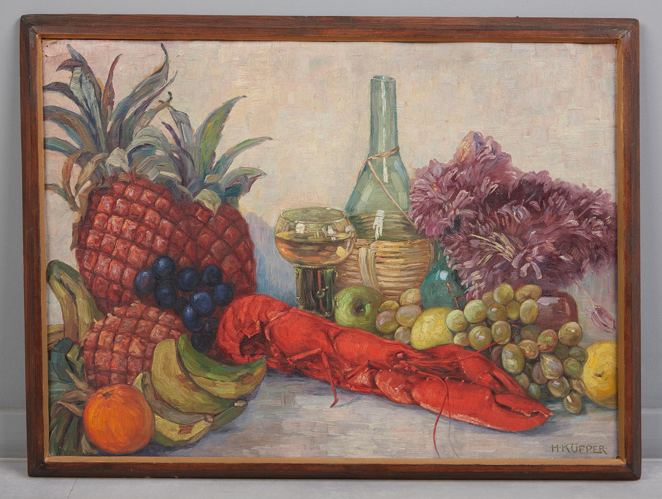 H. KÜPPER (20. JH). Stillleben mit Hummer.