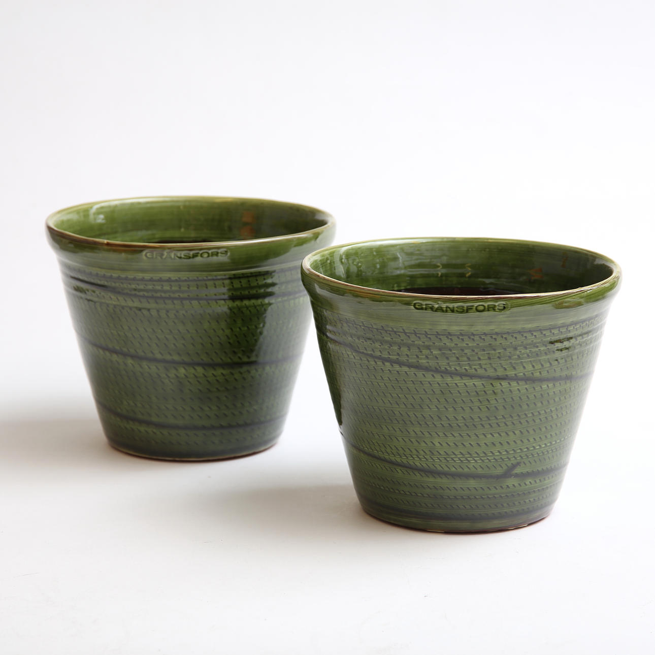 TONTÖPFE, 2 Stück, glasiert, Gränsfors.