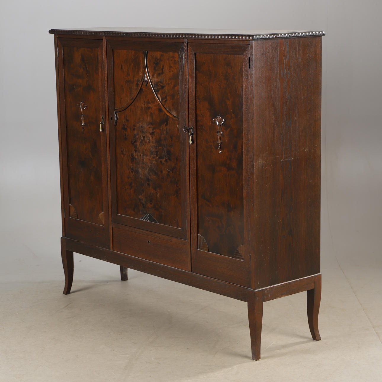 A dining soap, birch and oak, 20th century.