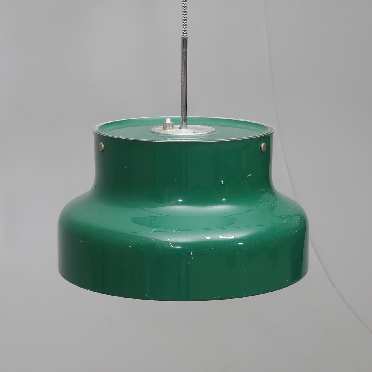 ANDERS PEHRSON. ceiling lamp, green lacquered sheet, “Bumling”, Ateljé lantern, Åhus.