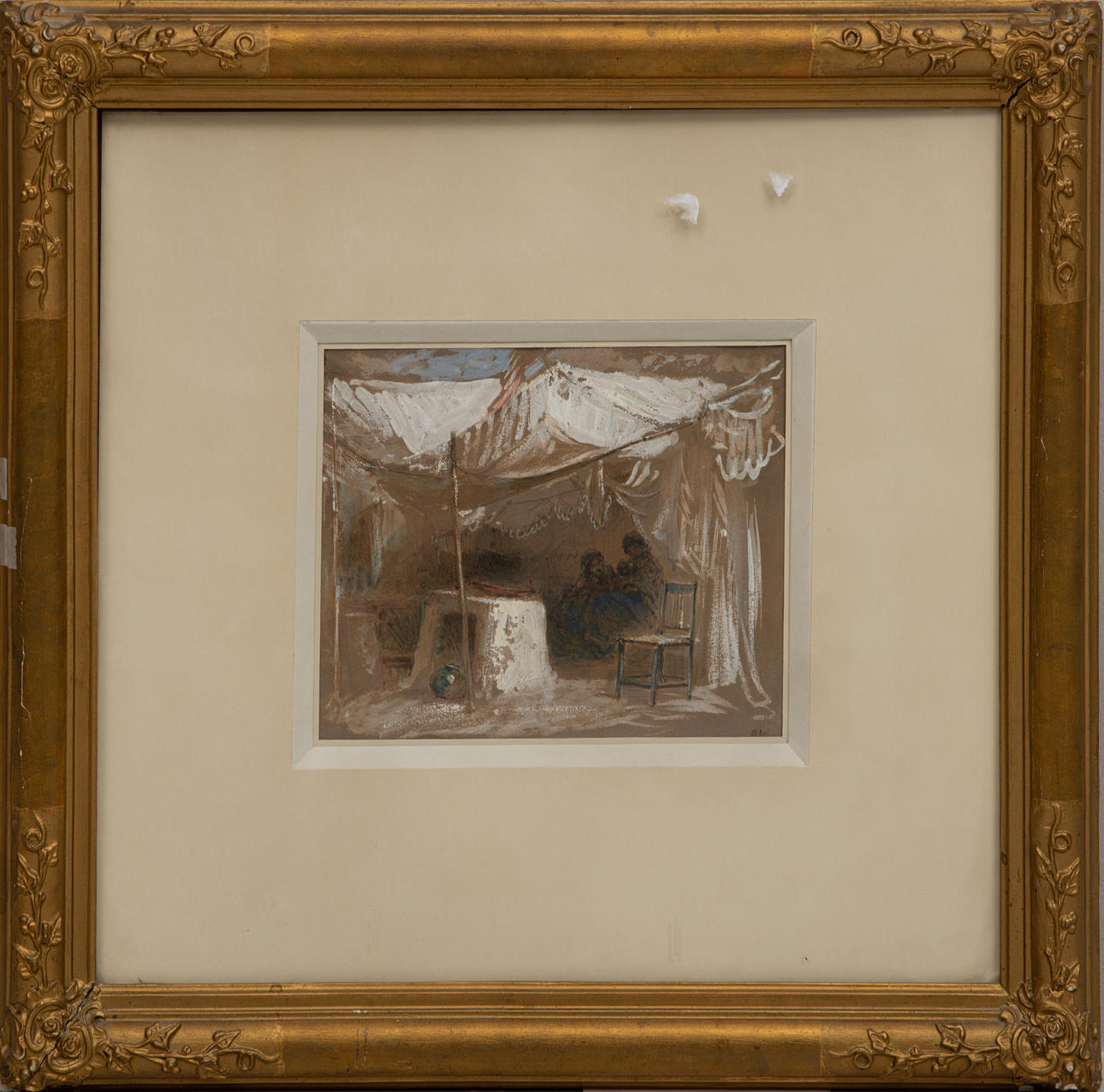 EGRON LUNDGREN (1815-1875), mixed media on paper, signed E.L.