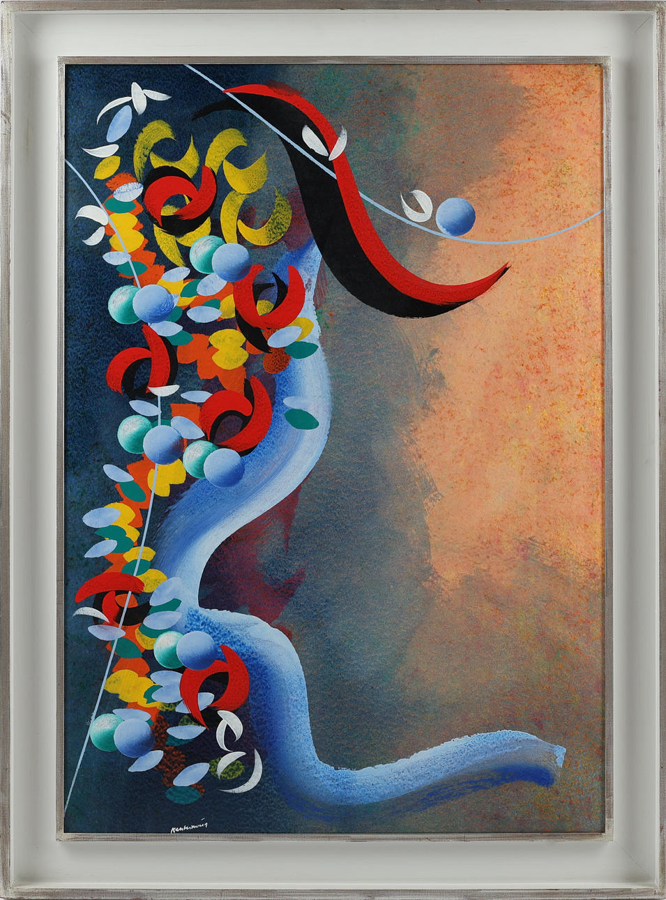 CARL FREDRIK REUTERSWÄRD. Acrylic on canvas, composition, signed.