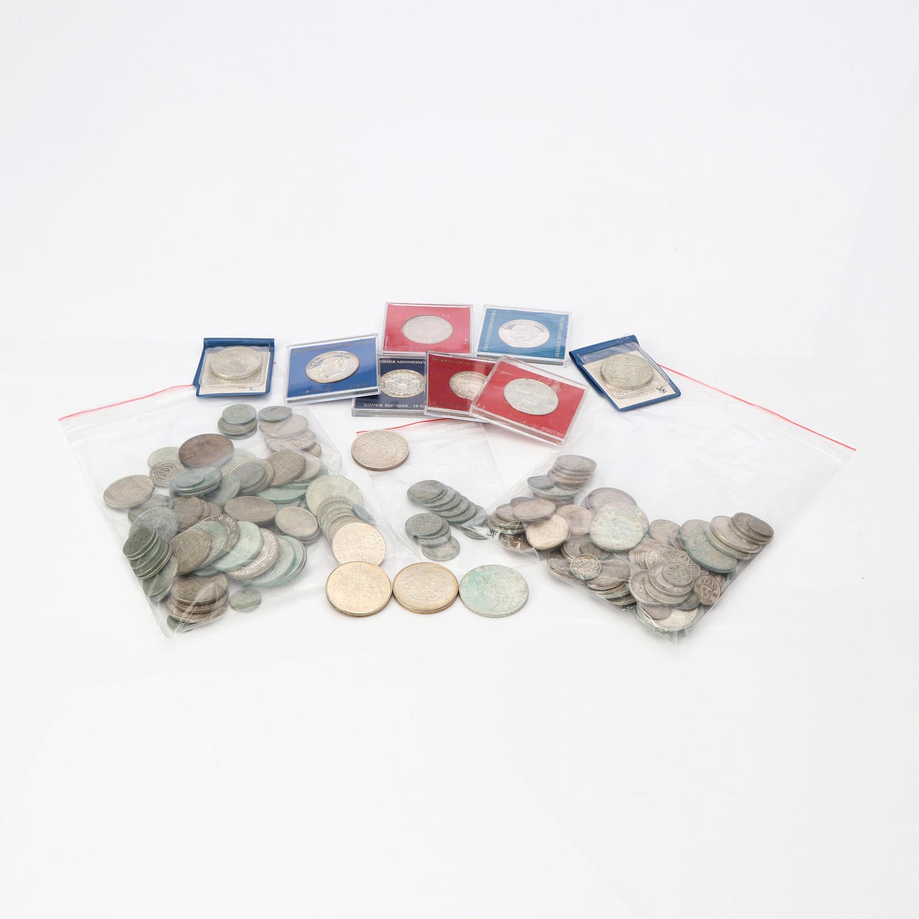 BATCH OF SILVER COINS. Mostly Swedish.