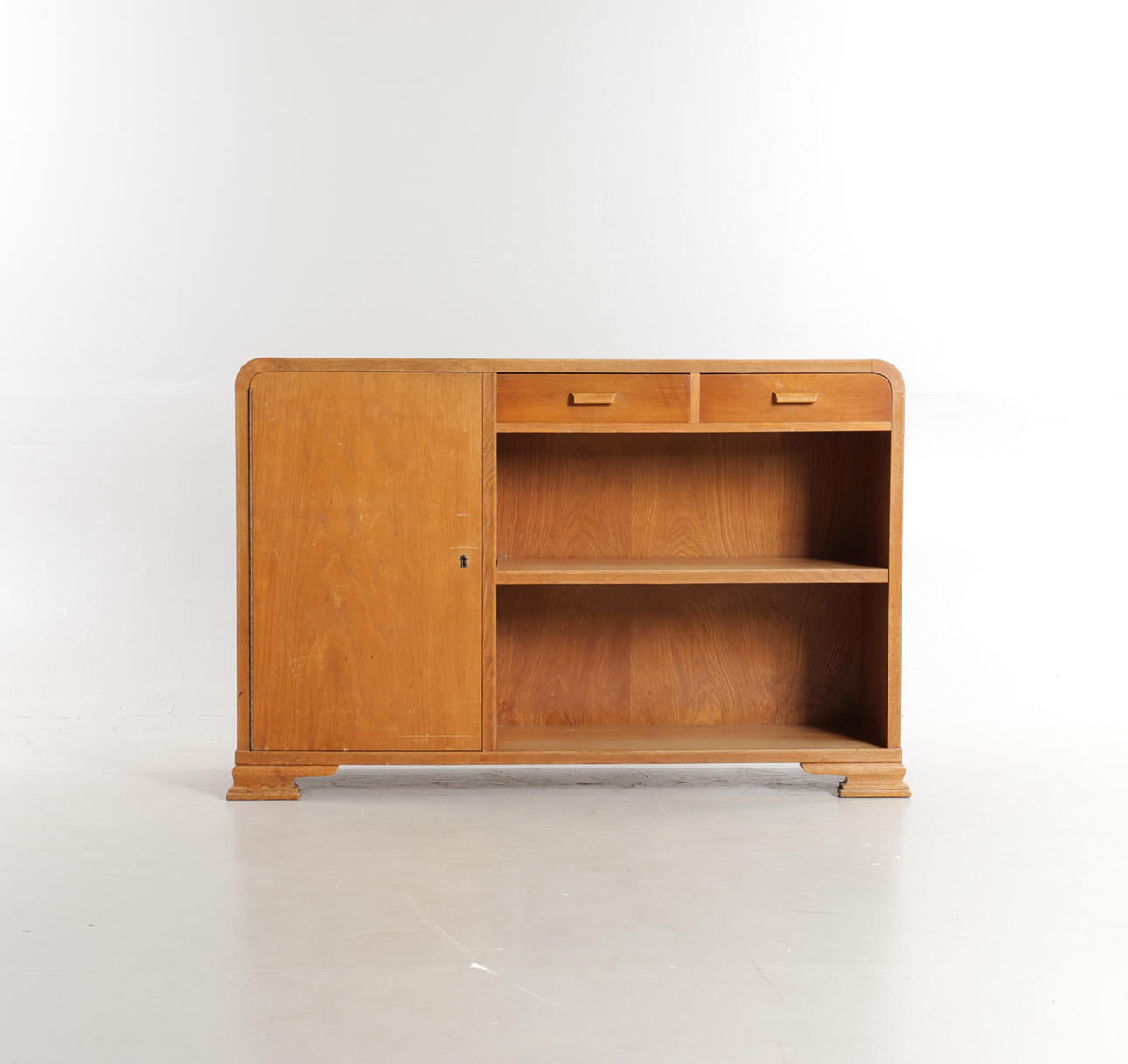 Oak bookcase, art deco, 1940s.