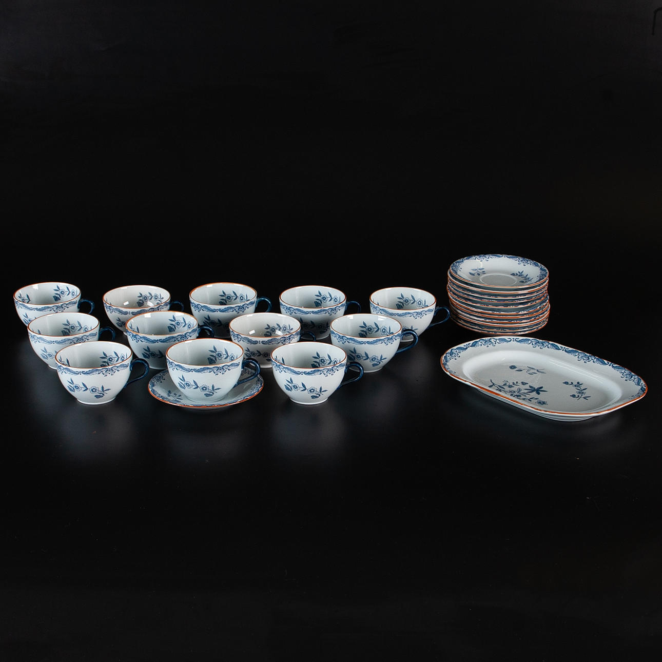 KAFFEESERVICERÖHRCHEN, STRANG. „Ostindien“, 25 Teile.