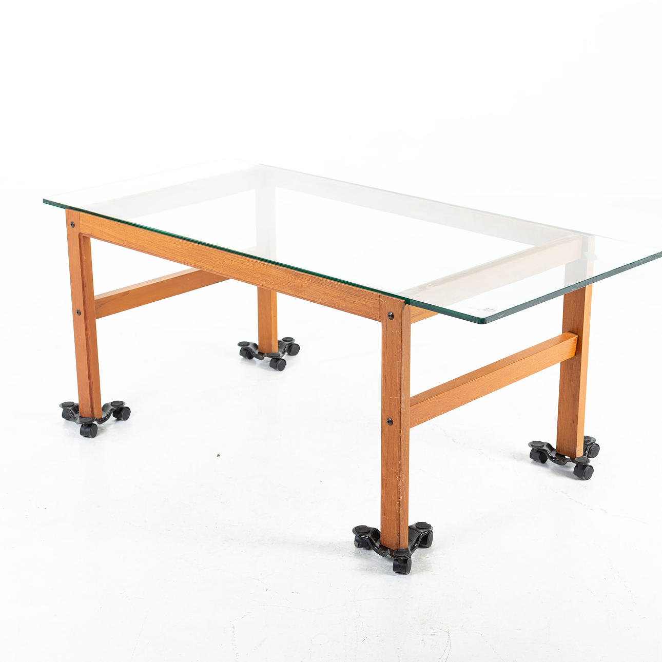 Sofabord, glasplade, teak, 1950/60'erne.