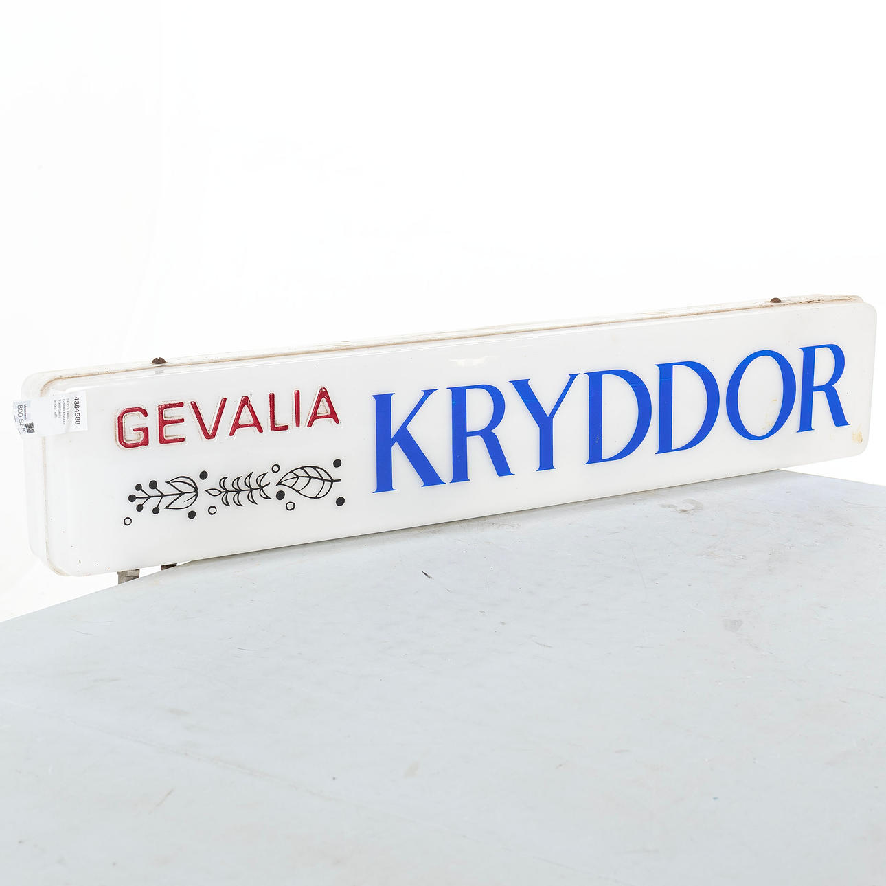 SKYLT, plast, Gevalia Kryddor, 1900-talets andra hälft.