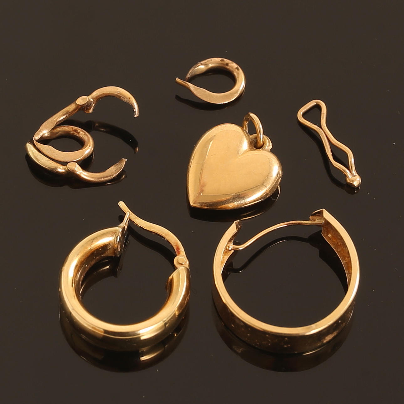 SEKALAISET KULTA, 6 kpl, 18k kultaa.