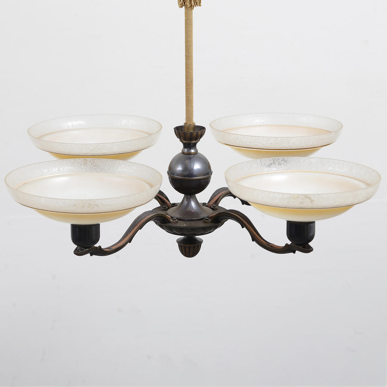 CEILING LAMP “ART DECO” 4 LIGHT ARMS, 1930S/1940S.