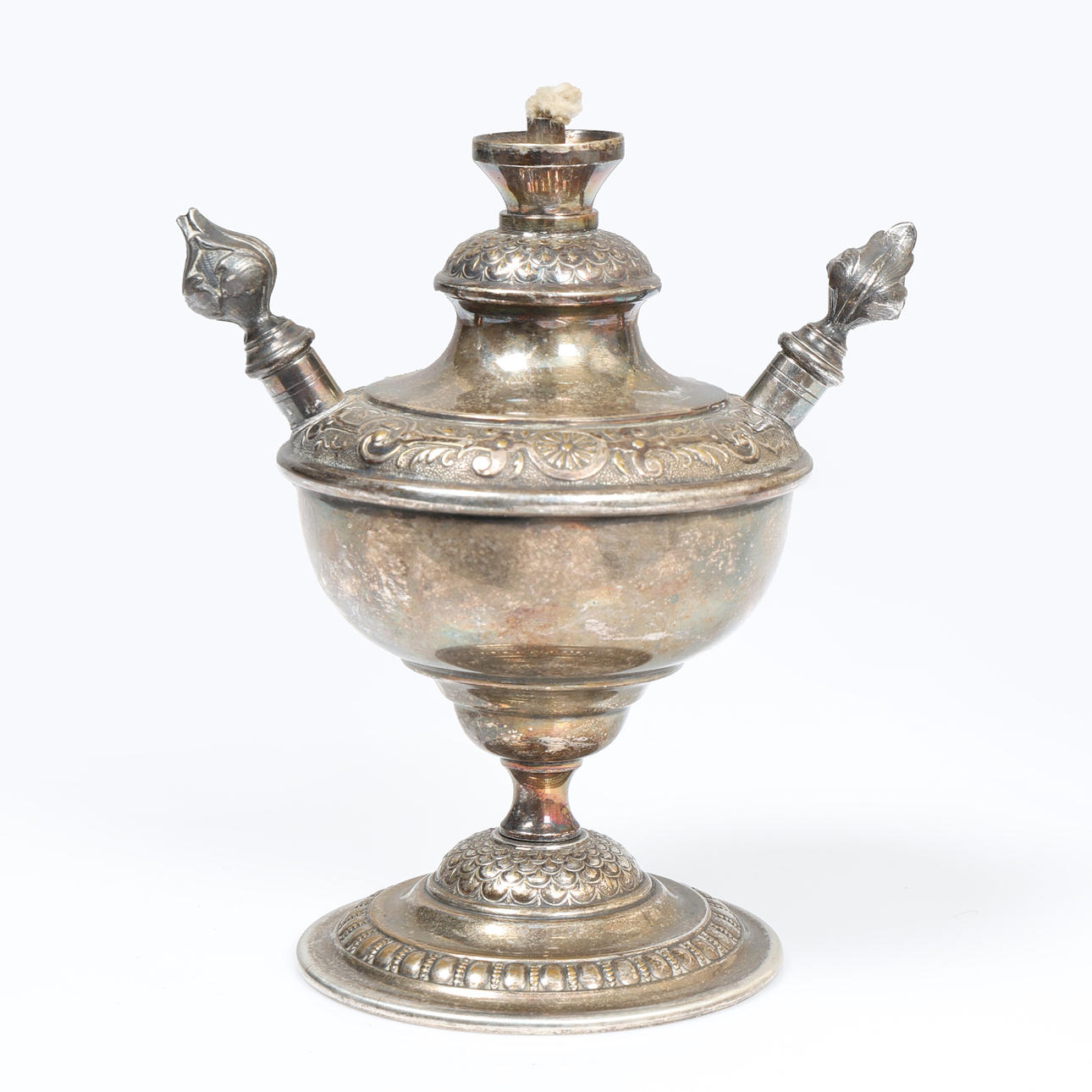 A WMF SILVER PLATED OIL LAMP/ TABLE LIGHTER.