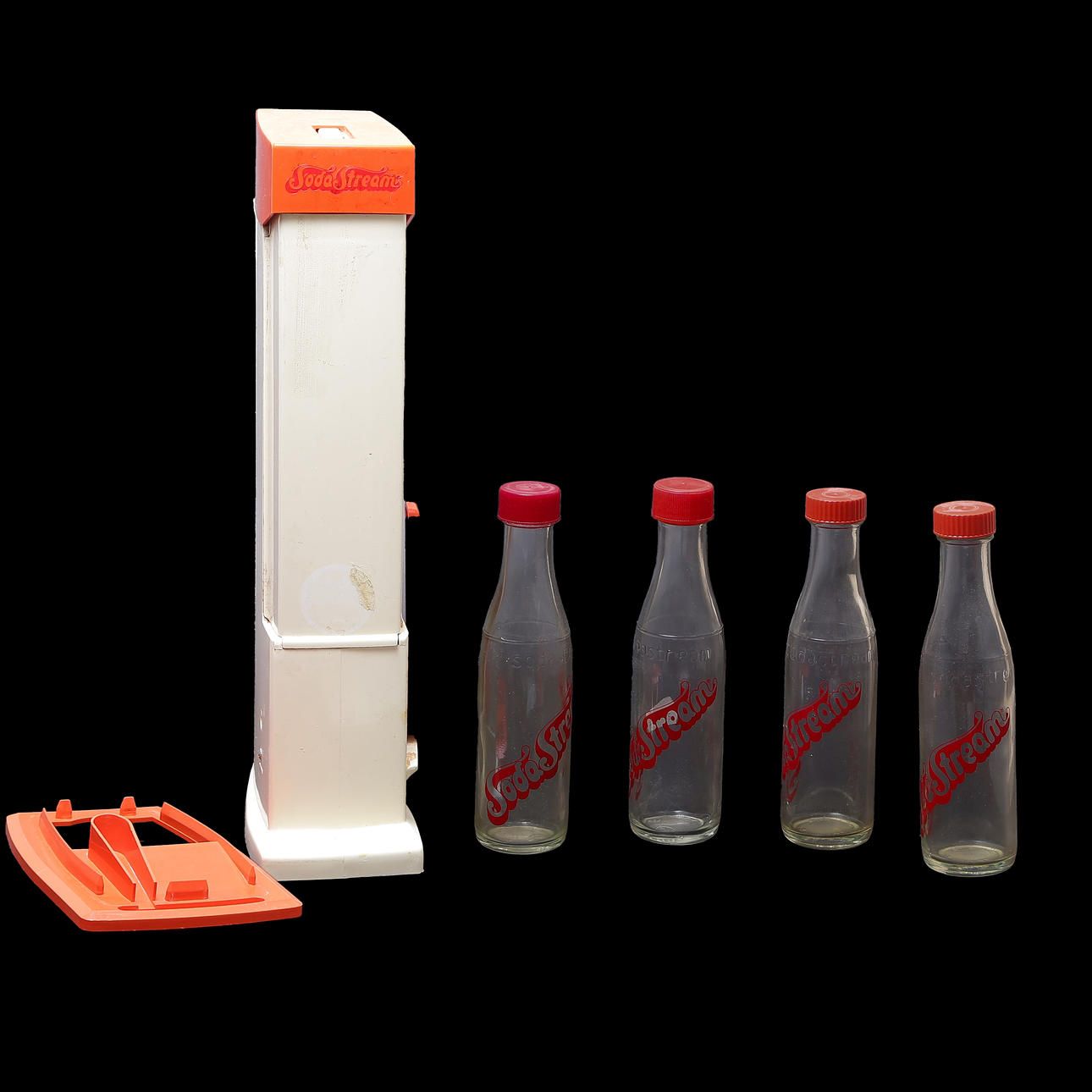SODASTREAM, RETRO, 4 GLASFLASCHEN, ENDE DER 70ER.