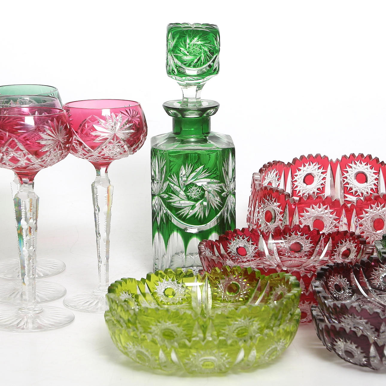 GLASSERVIS, 28 delar, Böhmen, 1900-tal.
