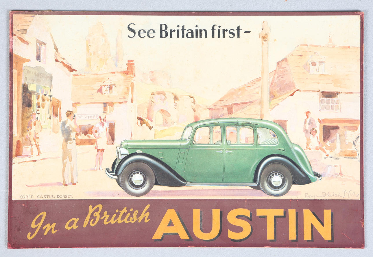 A HAND PAINTED AUSTIN ADVERTISING SIGN.