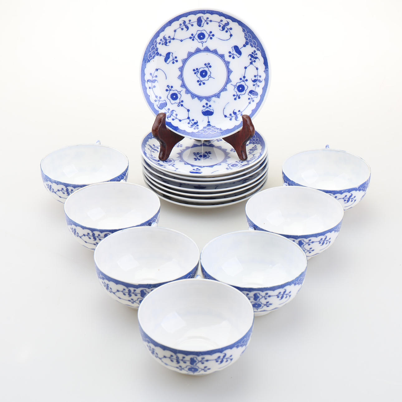 A 15-piece china coffee set.