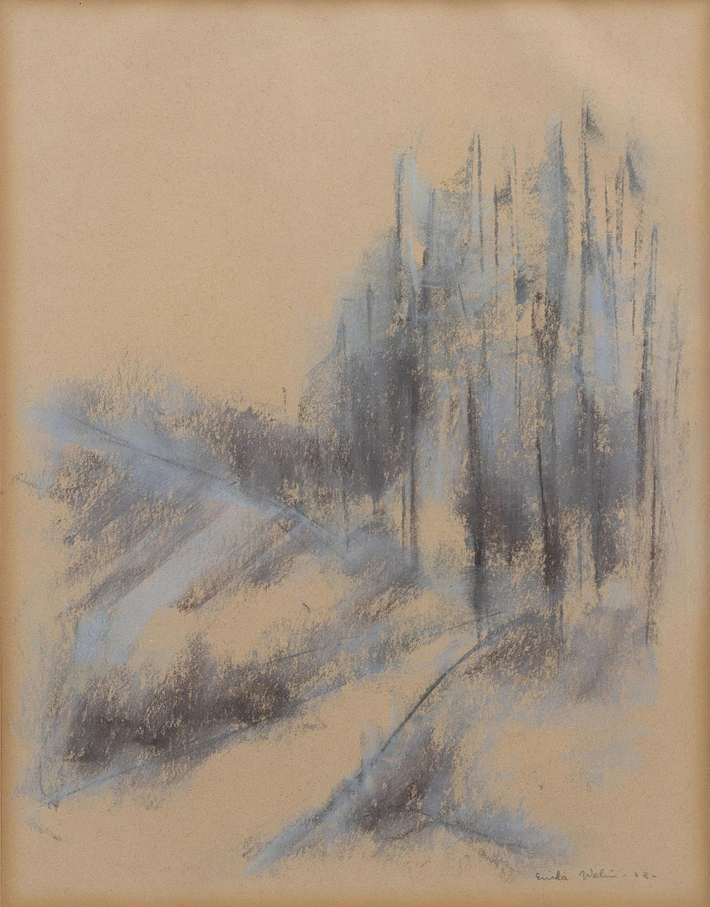 ERIKA WELIN. Landscape, pastel, signed, dated -72.