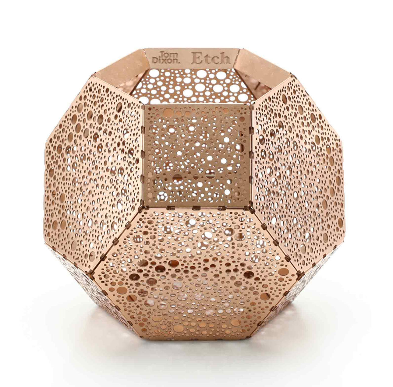 TOM DIXON. lys lanterne, „Etch“, perforeret metal, moderne.